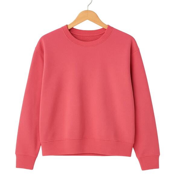 Denim & Co. Active Lush Lined Jersey Crew Neck in Dark Rose NEW Size large - Picture 3 of 3